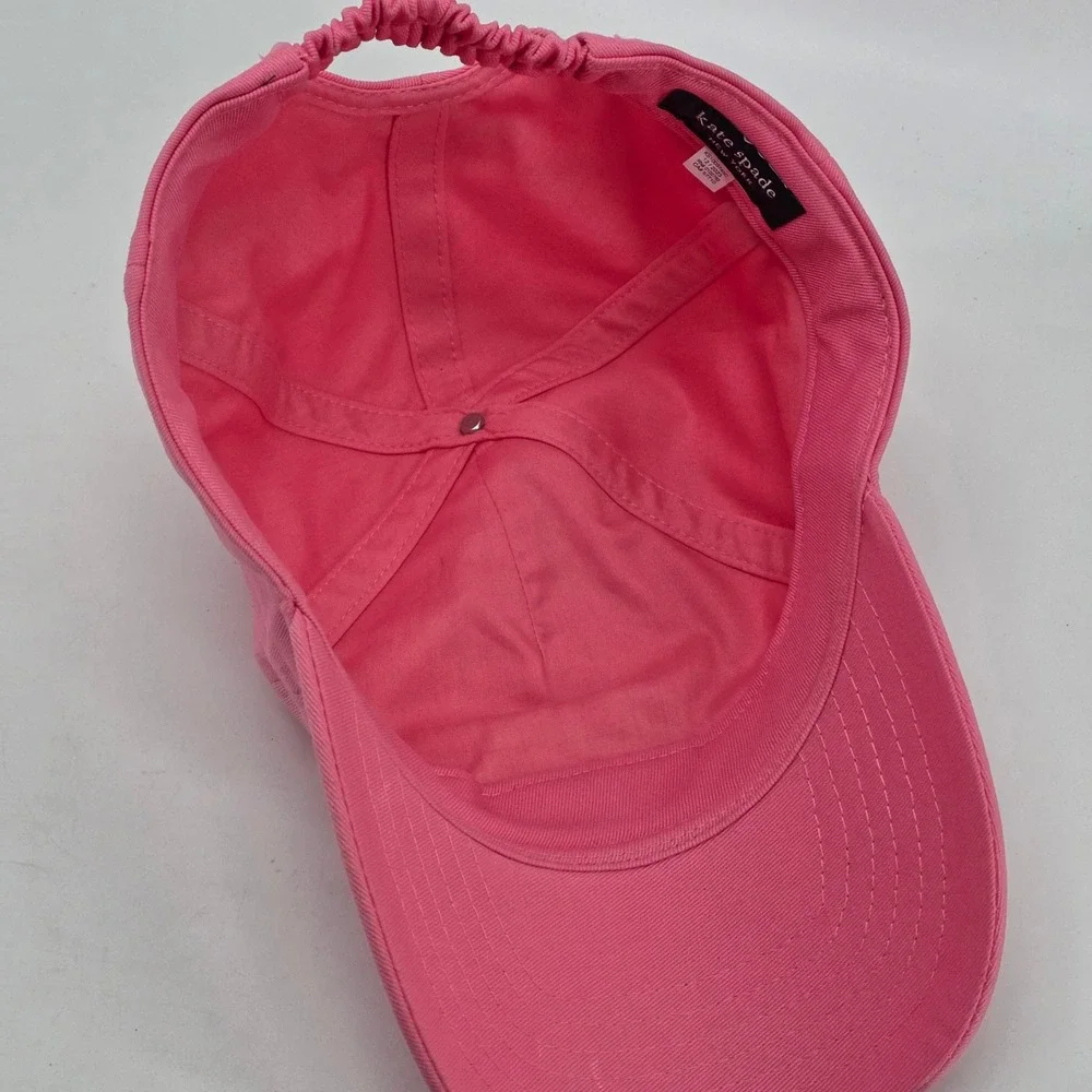 Kate Spade Baseball Cap Embroidered Logo Strawberry Shake Pink KS1003745C Hat